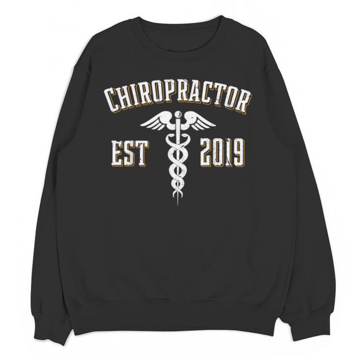 Chiropractor Est 2019 Graduate Chiro Graduation Art Print Unisex Sweatshirt