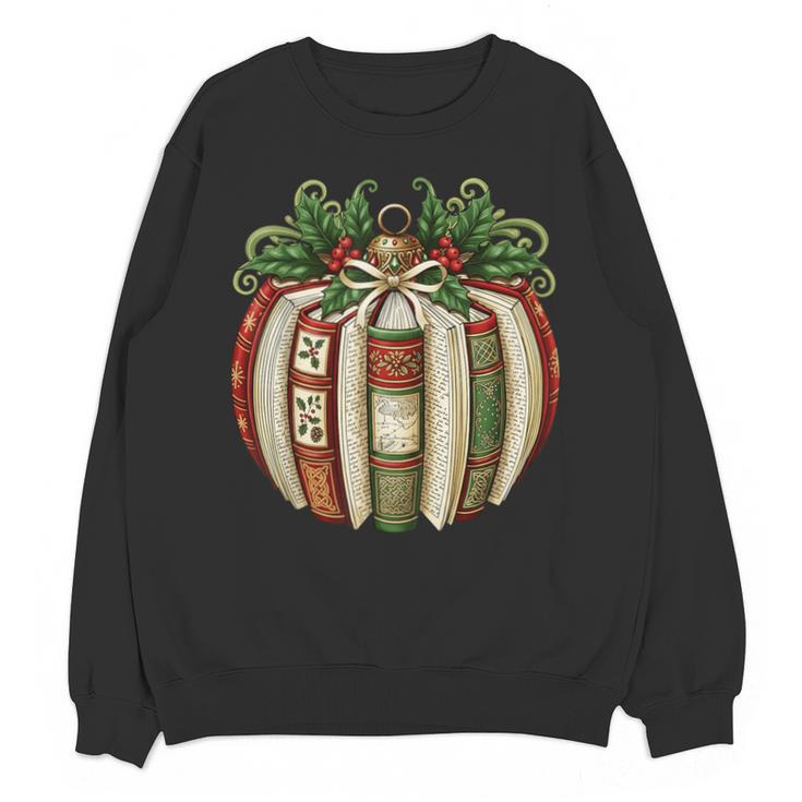 Christmas Book Ornament Bookworm Book Lover Men Women Unisex Sweatshirt