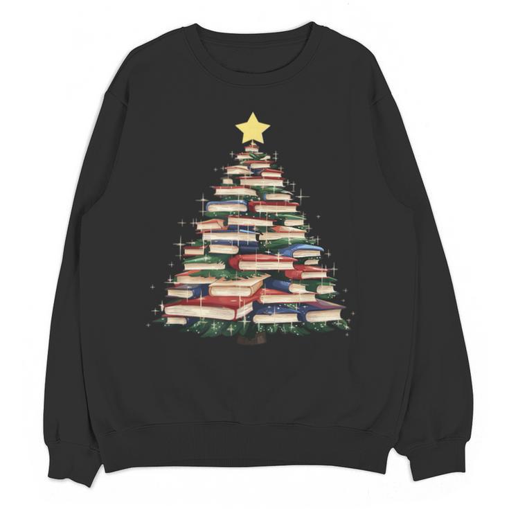 Christmas Tree Books Book Reading Bookworm Unisex Sweatshirt