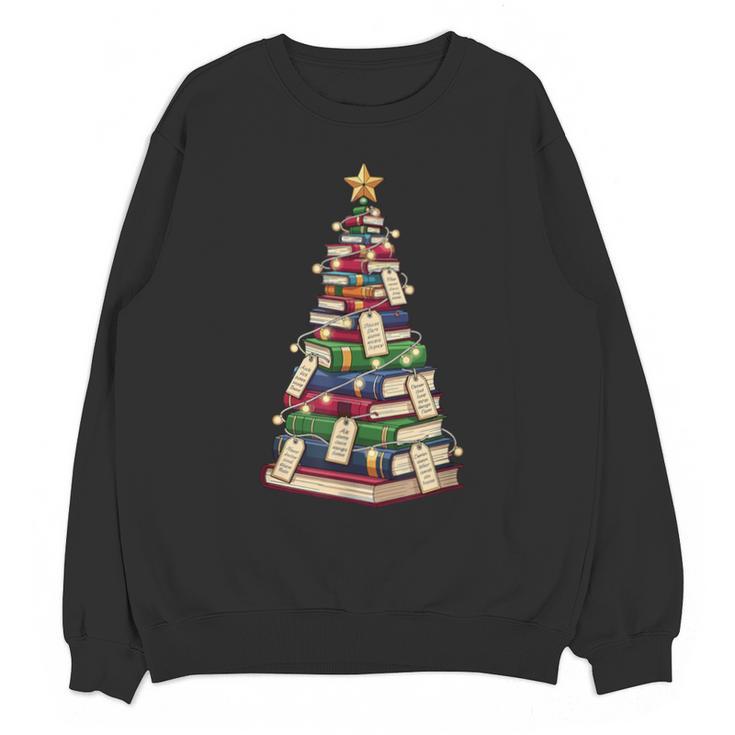 Christmas Tree Of Books For Readers And Librarians Unisex Sweatshirt