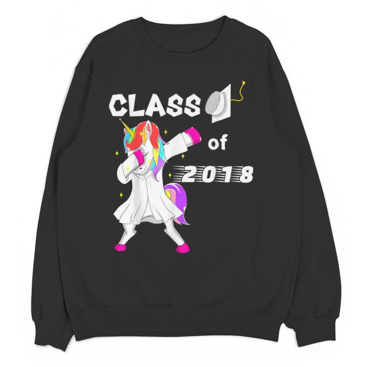 Class Of 2018 Graduation Him Her Unicorn Dabbing Shirt Unisex Sweatshirt