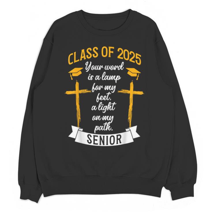 Class Of 2025 Senior Graduation Cross Quote Faith In God Unisex Sweatshirt