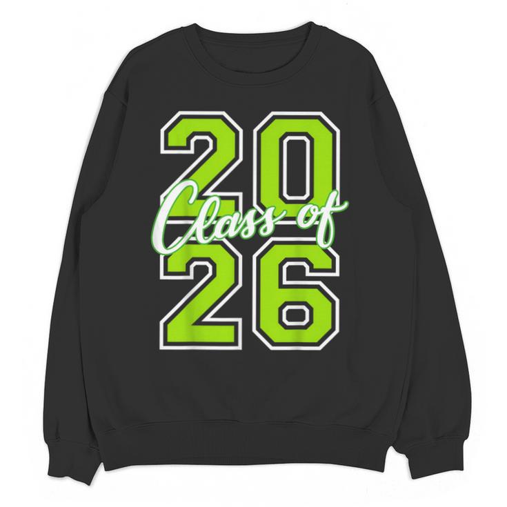 Class Of 2026 Graduation Varsity Lime Green Letters Unisex Sweatshirt