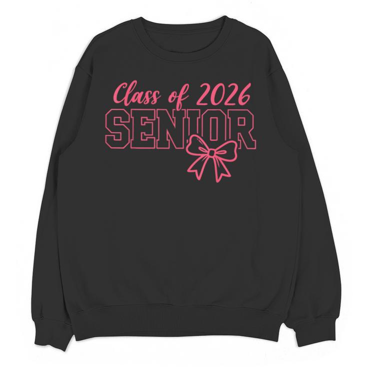 Class Of 2026 Pink Coquette Bow Cap Senior 2026 Graduation Unisex Sweatshirt