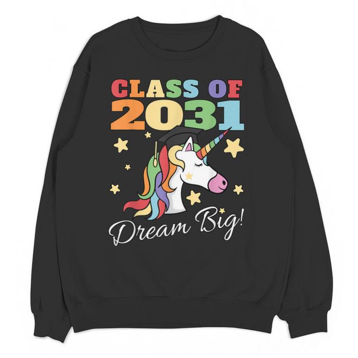 Class Of 2031 Magical Unicorn Graduation Cap Unisex Sweatshirt
