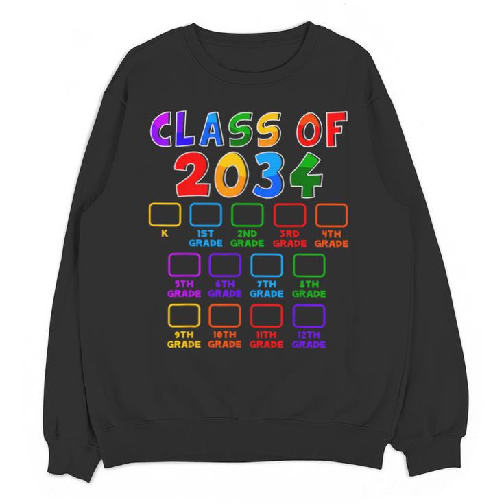 Class Of 2034 Grow With Me Graduation First Day Of School Unisex Sweatshirt