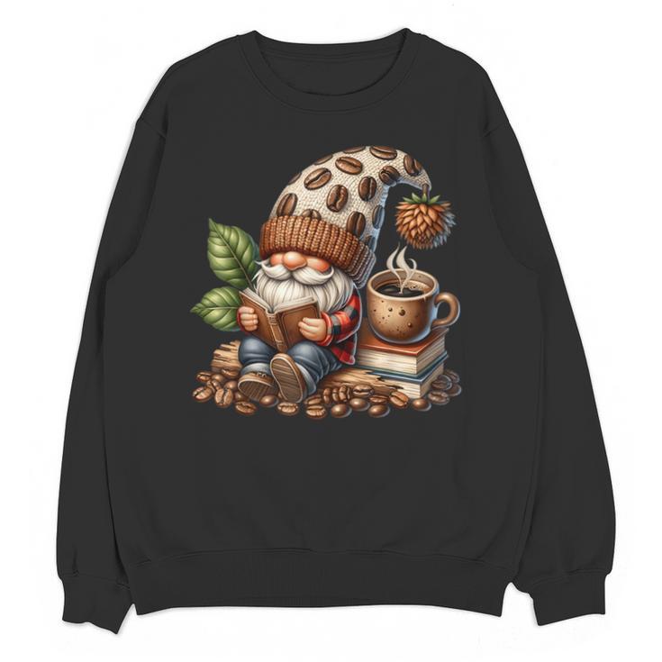 Coffee And Book Reading Accessories For Book Lovers Gnome Unisex Sweatshirt