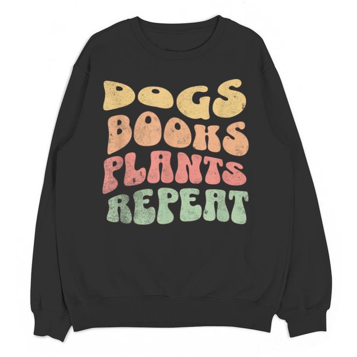 Colorful Dogs Books Plants Repeat Unisex Sweatshirt