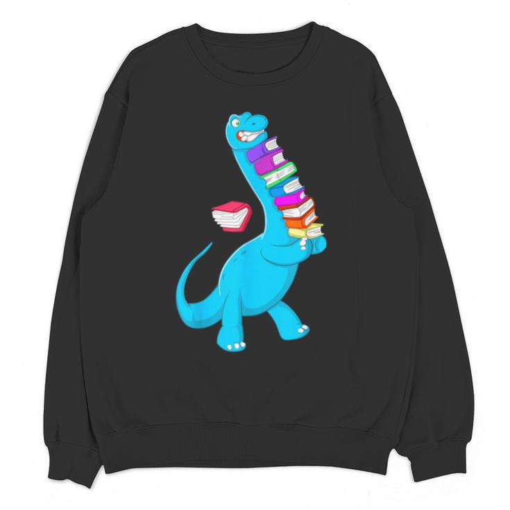 Cool Dinosaur Books Art For Men Women Libarian Book Lover Unisex Sweatshirt