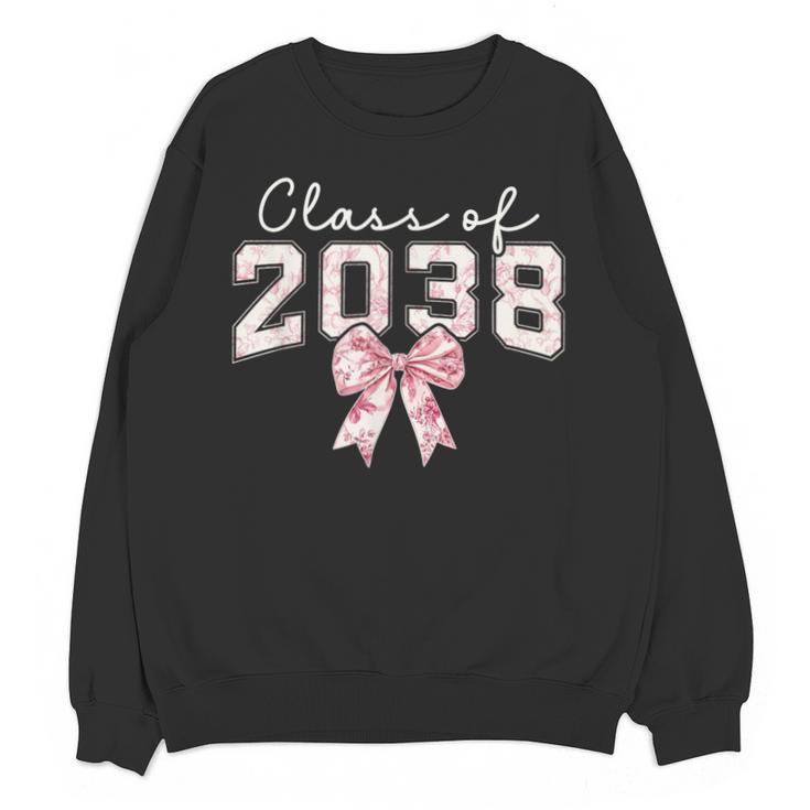 Coquette Bow Preppy Class Of 2038 Girly Girl 2038 Graduation Unisex Sweatshirt