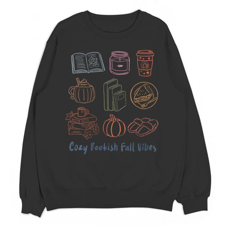 Cozy Bookish Fall Vibes Pumpkin Latte Books Autumn Reading Unisex Sweatshirt