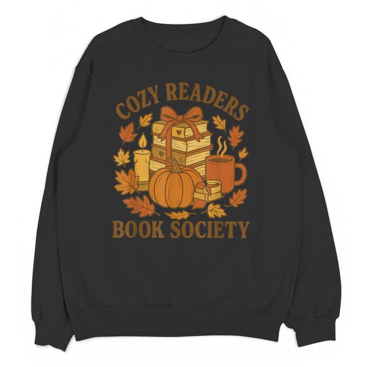 Cozy Readers Book Society Vintage Fall Books & Pumpkin Unisex Sweatshirt