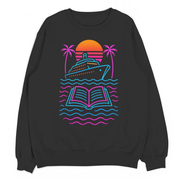 Cruise Ship Vacations Reading Book Lovers Sunset Unisex Sweatshirt