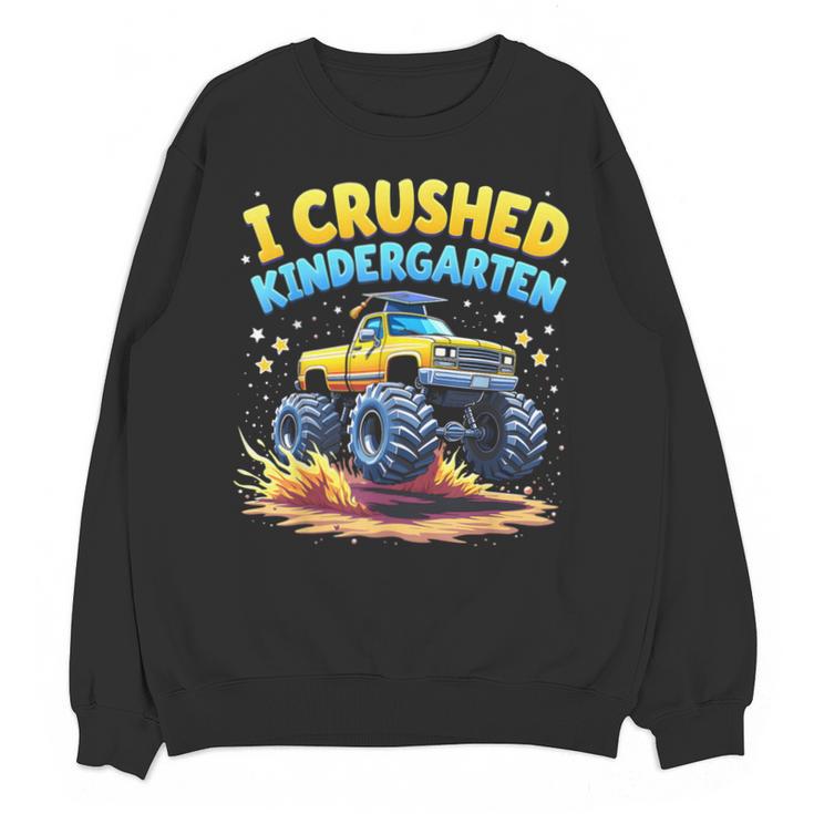 I Crushed Kindergarten Monster Truck Graduation Boys Kids Unisex Sweatshirt