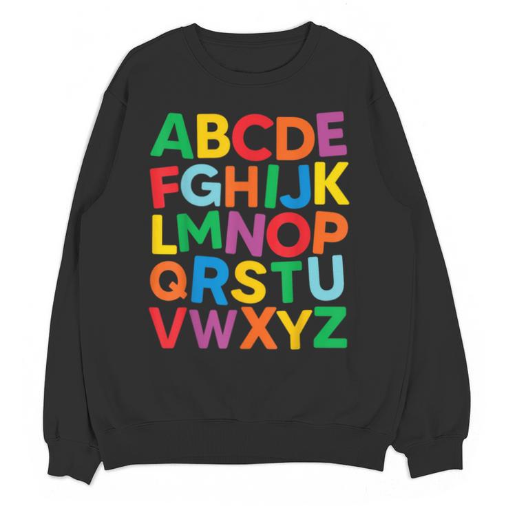 Cute ABCs Shirt Alphabet Colorful Letters Reading Books Kids Unisex Sweatshirt