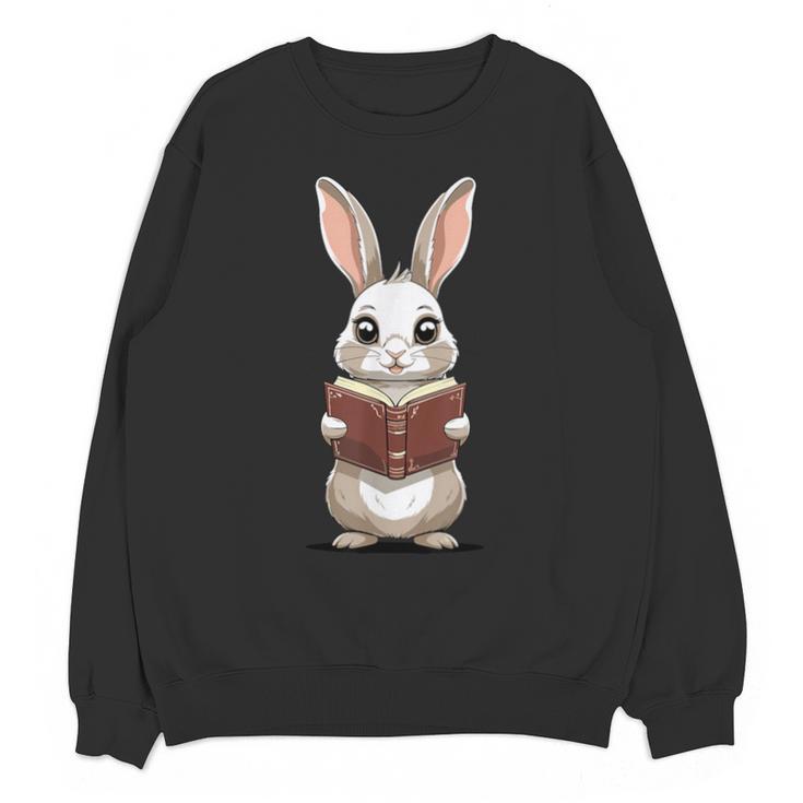 Cute Bookworm Bunny Reading For Kids And Teachers Unisex Sweatshirt