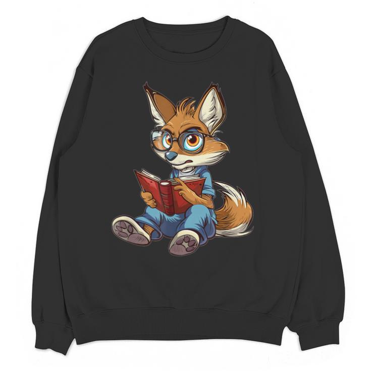 Cute Coyote With Book I Kids Coyote Unisex Sweatshirt