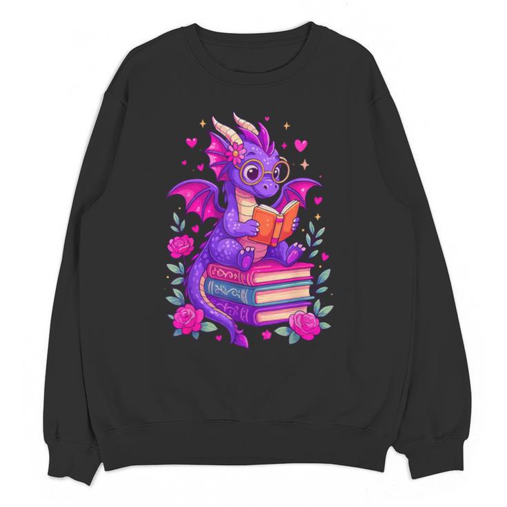 Cute Dragon Reading Books Bookworm Unisex Sweatshirt