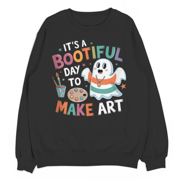 Cute Ghost Book Halloween Spooky Boo School Art Teacher Unisex Sweatshirt