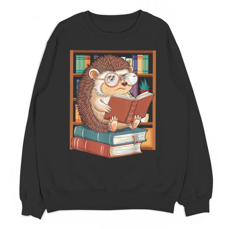 Cute Hedgehog Book Nerd Unisex Sweatshirt