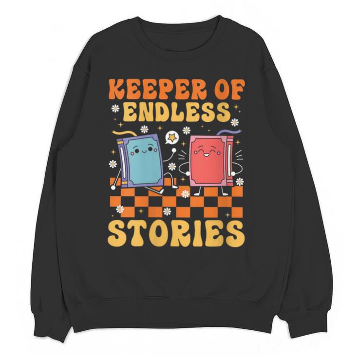 Cute Librarian Library Book Lover Keeper Of Endless Stories Unisex Sweatshirt