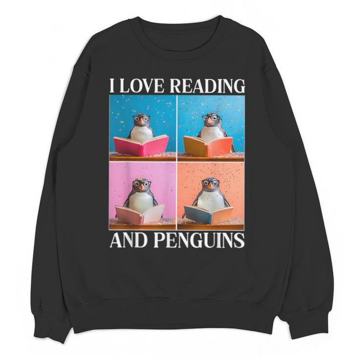Cute Penguin Reading Book School Librarian Teacher Student Unisex Sweatshirt