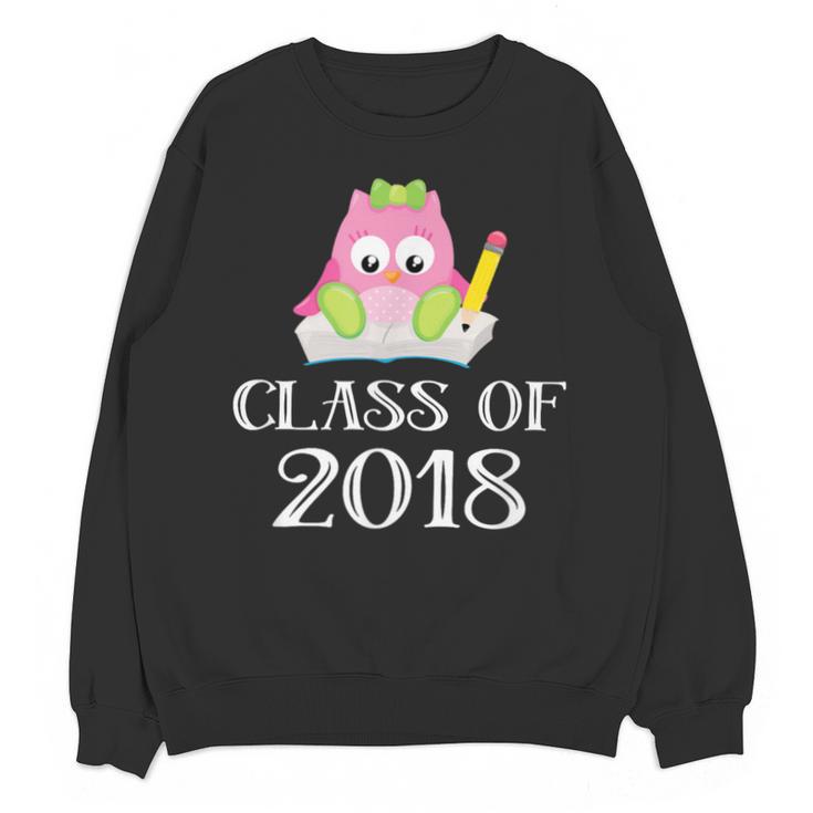 Cute Pink School Owl Class Of 2018 Graduation Unisex Sweatshirt