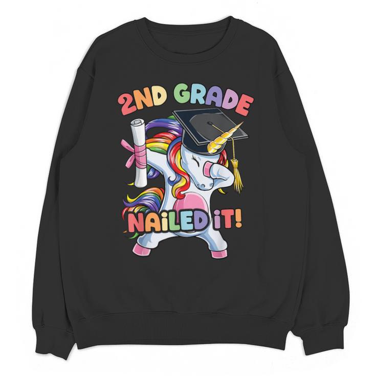 Dabbing 2nd Grade Unicorn Graduation Class Of 2021 Nailed It Unisex Sweatshirt