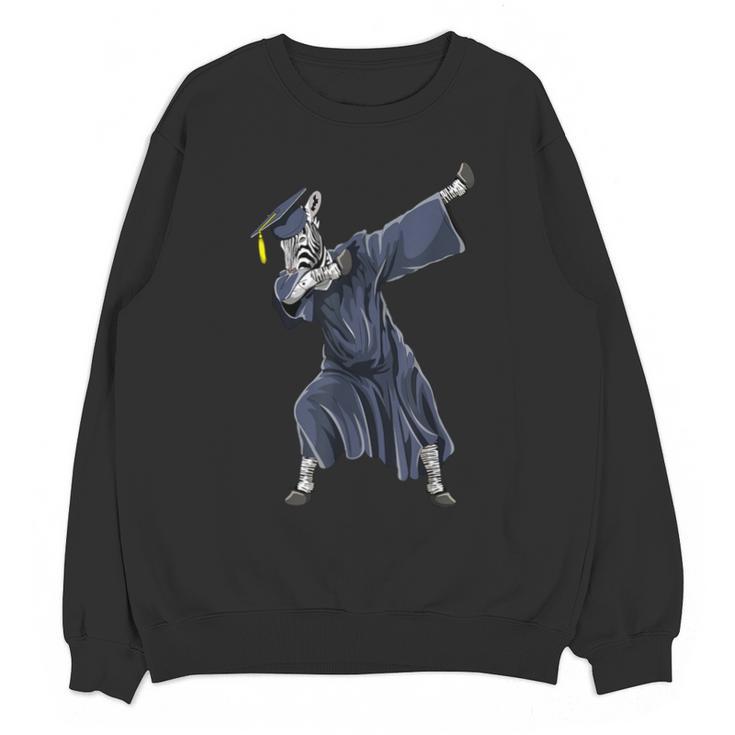 Dabbing Graduate Zebra Team Mascot Graduation Senior Shirt Unisex Sweatshirt