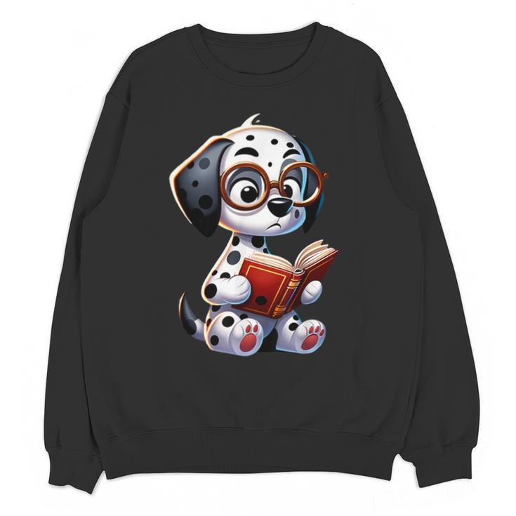 Dalmatian Reading a Book Dog Unisex Sweatshirt
