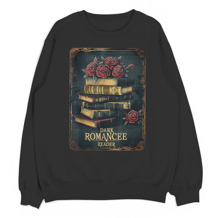 Dark Romance Reader Vintage Floral Book Lover Unisex Sweatshirt