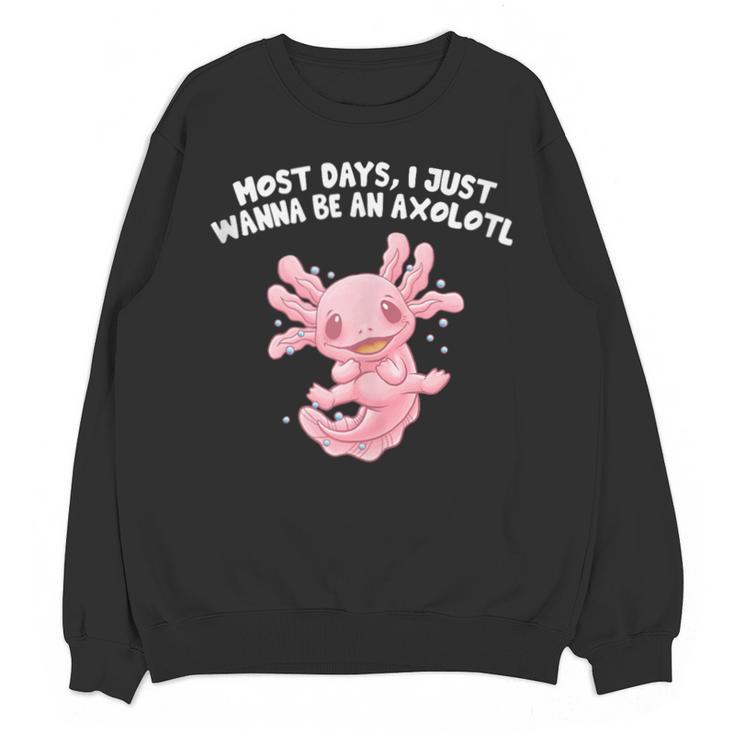 Most Days I Just Wanna Be An Axolotl Salamander Introvert Unisex Sweatshirt