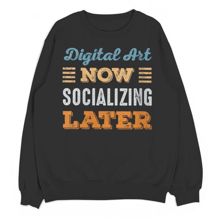 Digital Art Now Minimal Socializing Introvert Vintage Unisex Sweatshirt