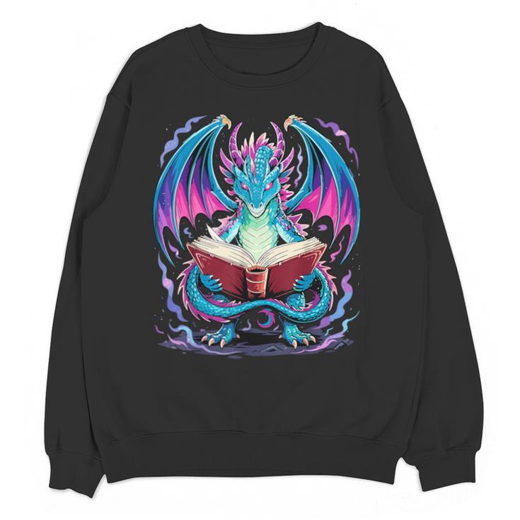 Dragon Reading Book Lover Unisex Sweatshirt