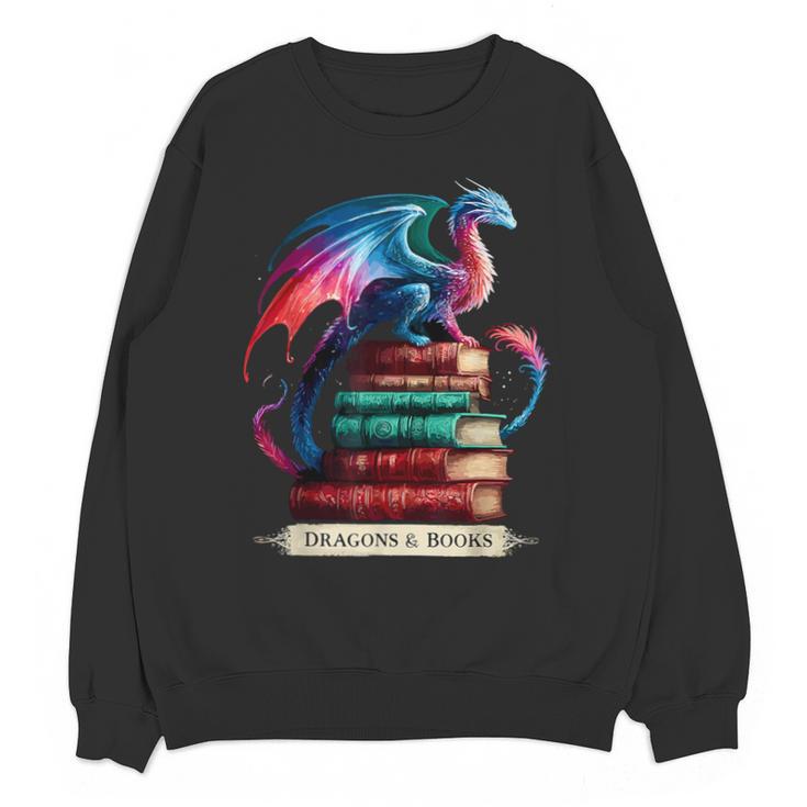 Dragons And Books Dragonworm Book Lover Reading Unisex Sweatshirt