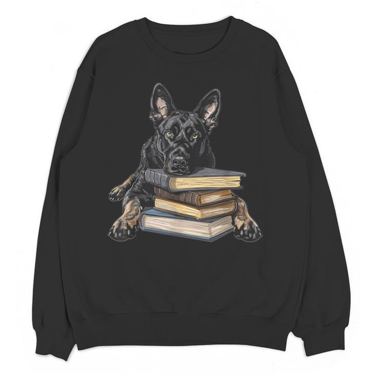 Dutch Shepherd Books Reading Dog Breed Graphic Unisex Sweatshirt