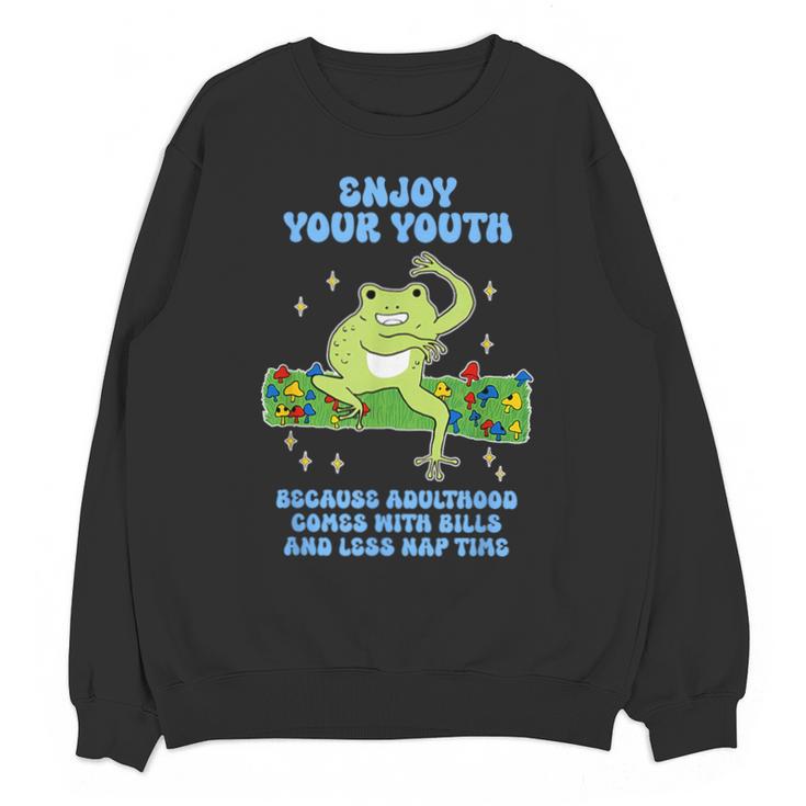 Enjoy Adulthood Comes With Bills Nostalgia Regret Unisex Sweatshirt