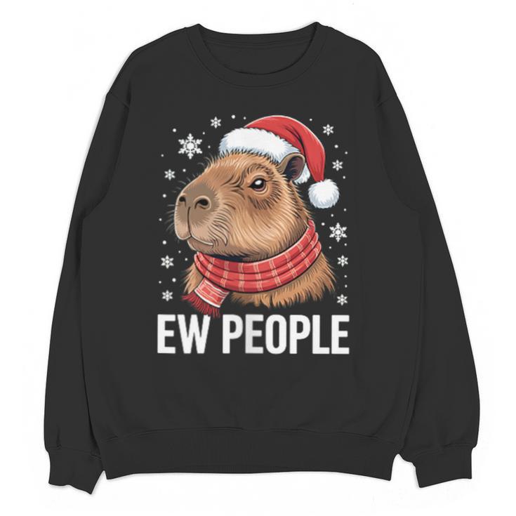 Ew People Capybara Christmas Introvert Holiday Humor Unisex Sweatshirt