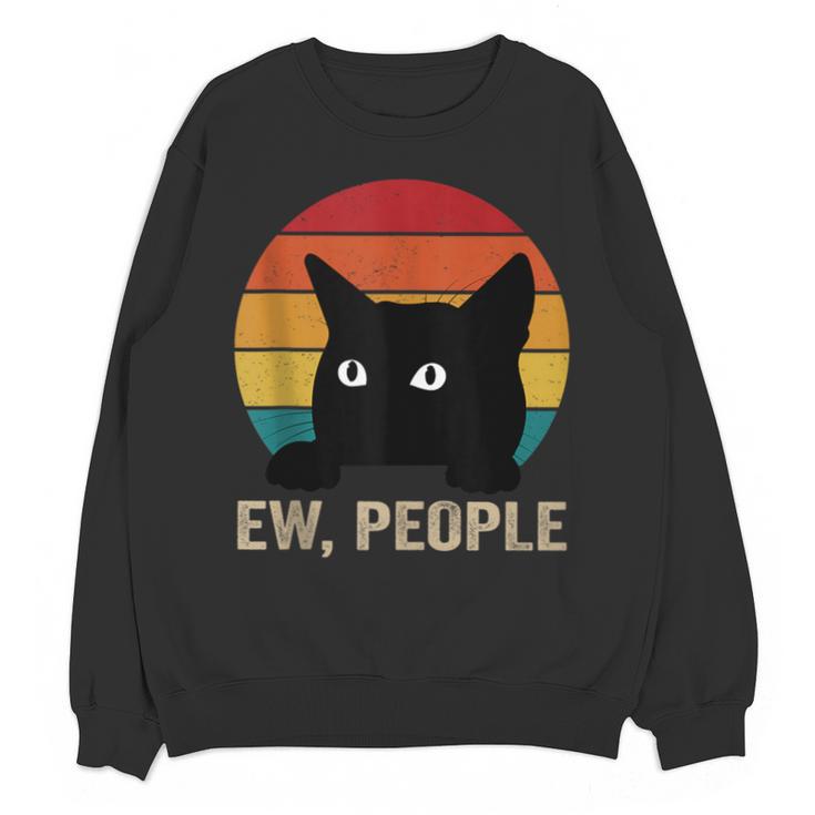 Ew People Introvert Cat Lover Cat Lady Vintage Unisex Sweatshirt