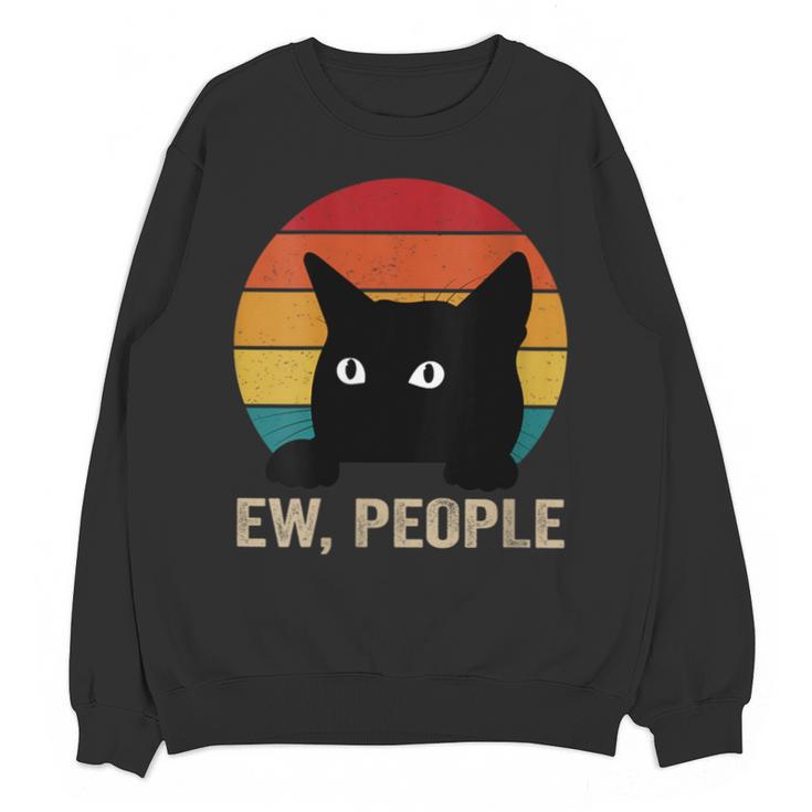 Ew People Introvert Cat Lover Cat Lady Vintage Unisex Sweatshirt