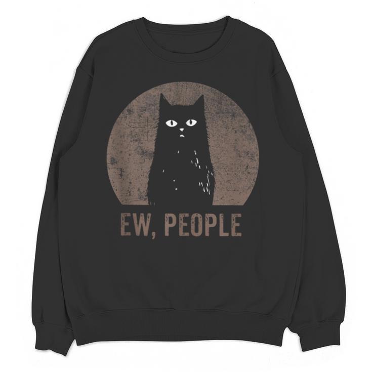 Ew People Introvert Cat Meow Cat Lover Men Women Kids Unisex Sweatshirt