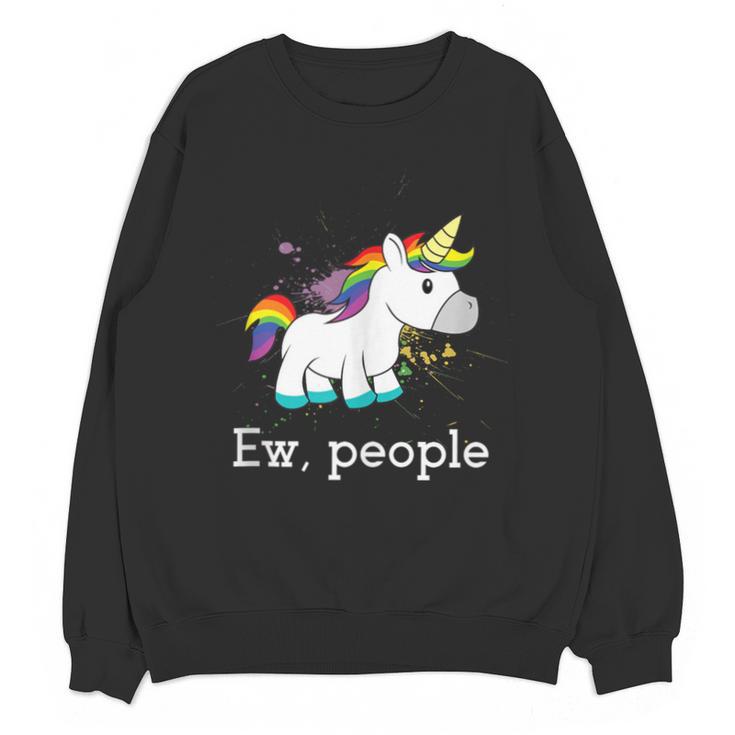 Ew People Unicorn Lover Introvert Rainbow Unicorn Unisex Sweatshirt