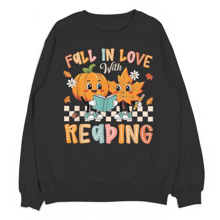 Fall In Love With Reading Thanksgiving Pumpkin Book Lover Unisex Sweatshirt