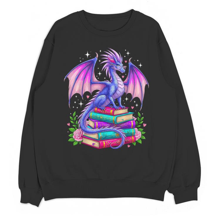 Fantasy Dragon Reading Books Bookworm Unisex Sweatshirt