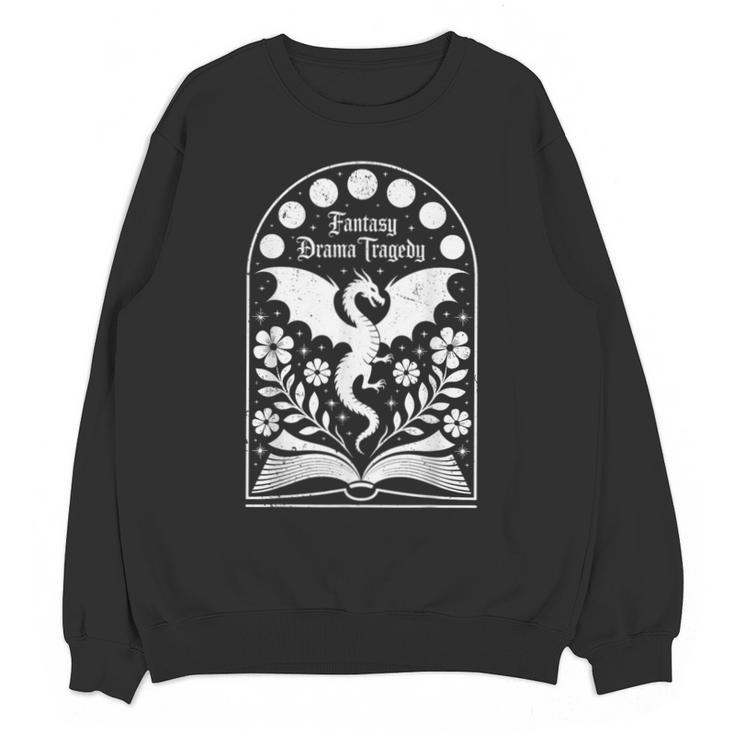 Fantasy Drama Tragedy Dragon Book Magic Gothic Moon Phases Unisex Sweatshirt