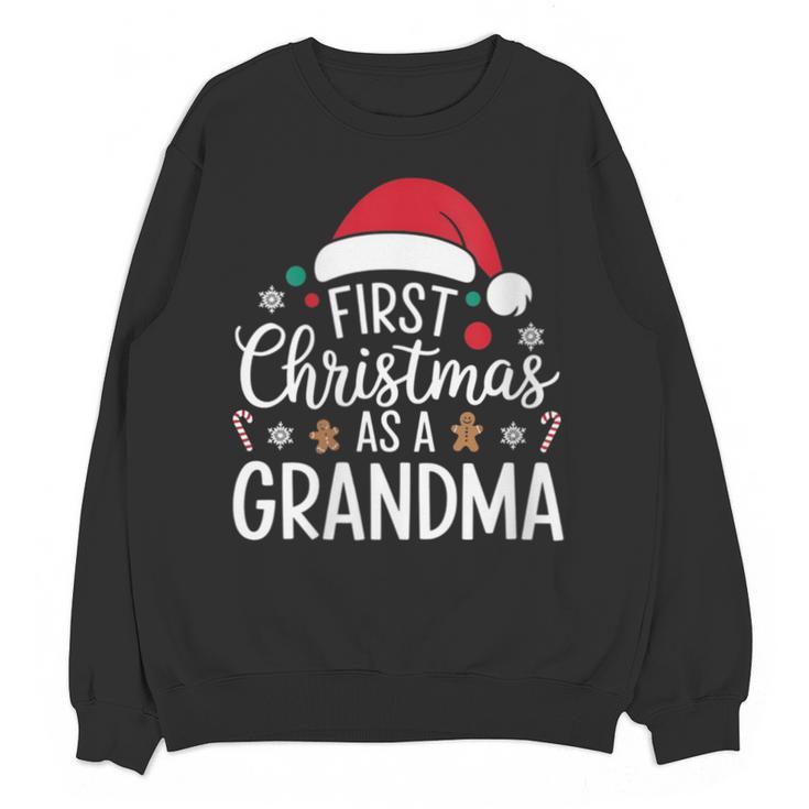 First Christmas As A Grandma Holiday New Grandmother Memory Unisex Sweatshirt