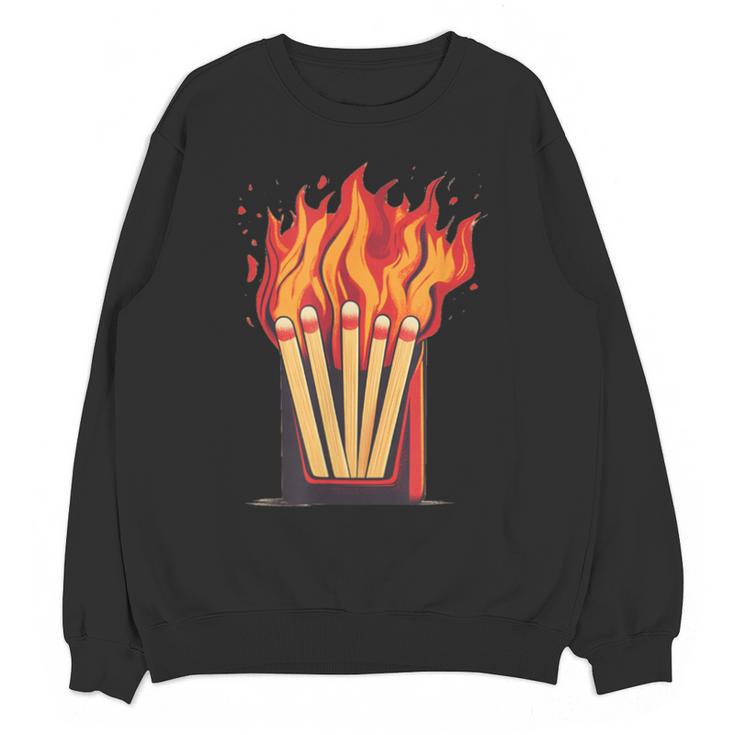 Flames And Lighter Costume For Matchbook Lovers Unisex Sweatshirt