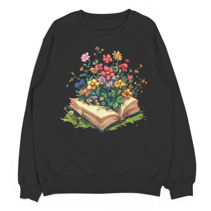 Floral Book Bloom Wildflowers Literature Nature Fantasy Unisex Sweatshirt