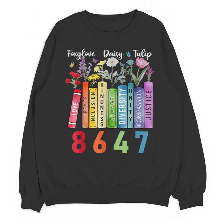 Floral Foxglove Daisy Tulip 8647 Books Lover Blooming Flower Unisex Sweatshirt