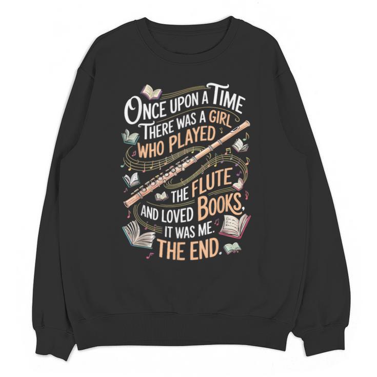 Flute And Books Marching Band Musician Flutist Flute Player Unisex Sweatshirt